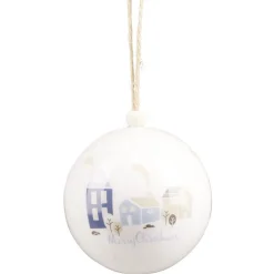 Gifi Boule de Noël motif bleu et blanc Ø8 cm^ Décoration Sapin