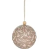 Gifi Boule de Noël motif branche sapin et flocon beige Ø12cm^ Décoration Sapin