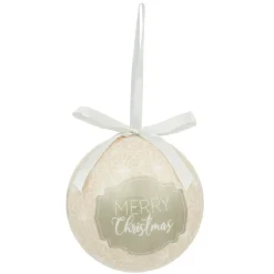 New Gifi Boule de Noël motif et inscription Merry Christmas Ø8 cm
