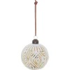 Gifi Boule de Noël motif ethnique blanc et doré^ Décoration Sapin