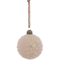 Gifi Boule de Noël motif ethnique beige et doré^ Décoration Sapin