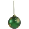 Gifi Boule de Noël motif flocon vert pailleté doré Ø8cm^ Décoration Sapin