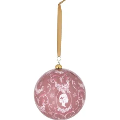 Gifi Boule de Noël motif médaillon rose et blanc Ø12cm^ Décoration Sapin