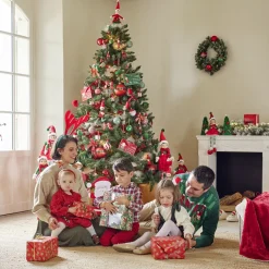 Online Gifi Boule de Noël motif spirale et bonnet Père Noël ou lutin Ø8cm H11cm