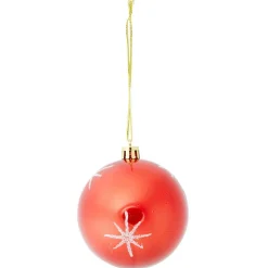 Gifi Boule de Noël motif étincelle Ø8cm - rouge/blanc/vert^ Décoration Sapin
