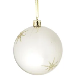 Gifi Boule de Noël motif étincelle Ø8cm - blanc/gris/doré