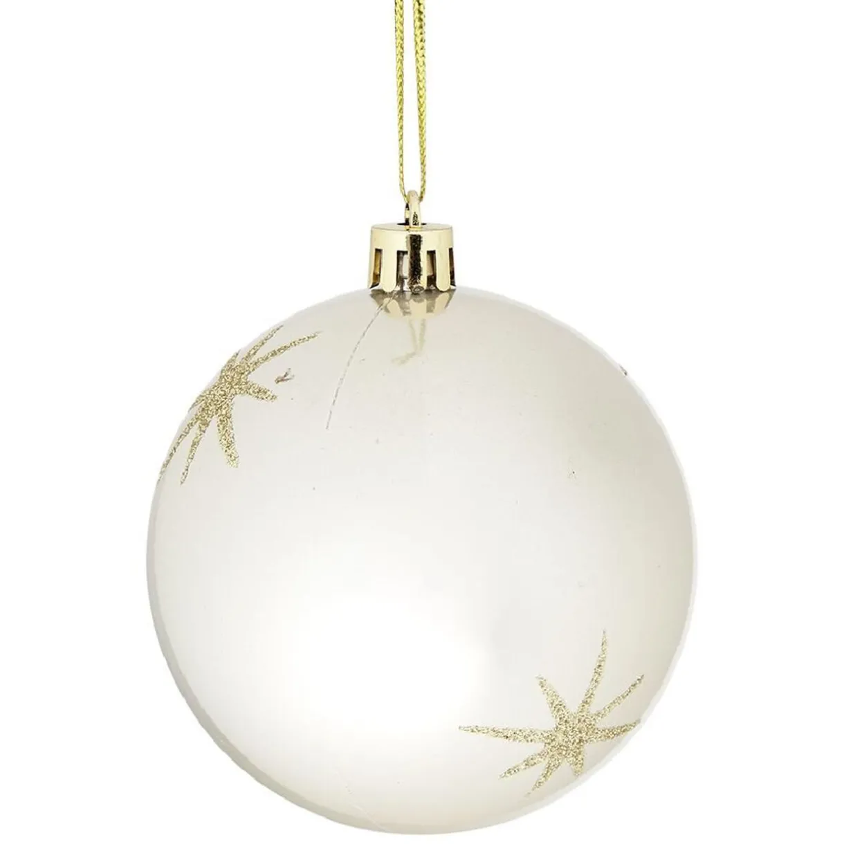 Gifi Boule de Noël motif étincelle Ø8cm - blanc/gris/doré