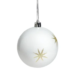 Gifi Boule de Noël motif étincelle Ø8cm - blanc/gris/doré