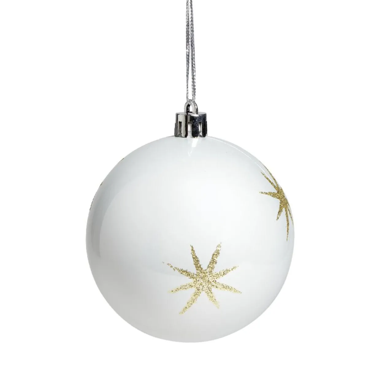 Gifi Boule de Noël motif étincelle Ø8cm - blanc/gris/doré