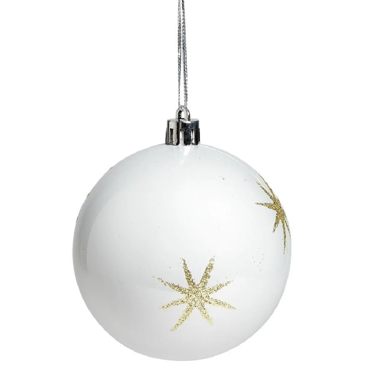 Gifi Boule de Noël motif étincelle Ø8cm - blanc/gris/doré
