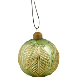 Gifi Boule de Noël motifs feuilles à suspendre^ Décoration Sapin