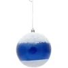 Gifi Boule de Noël neige blanche bleue Ø10 cm^ Décoration Sapin