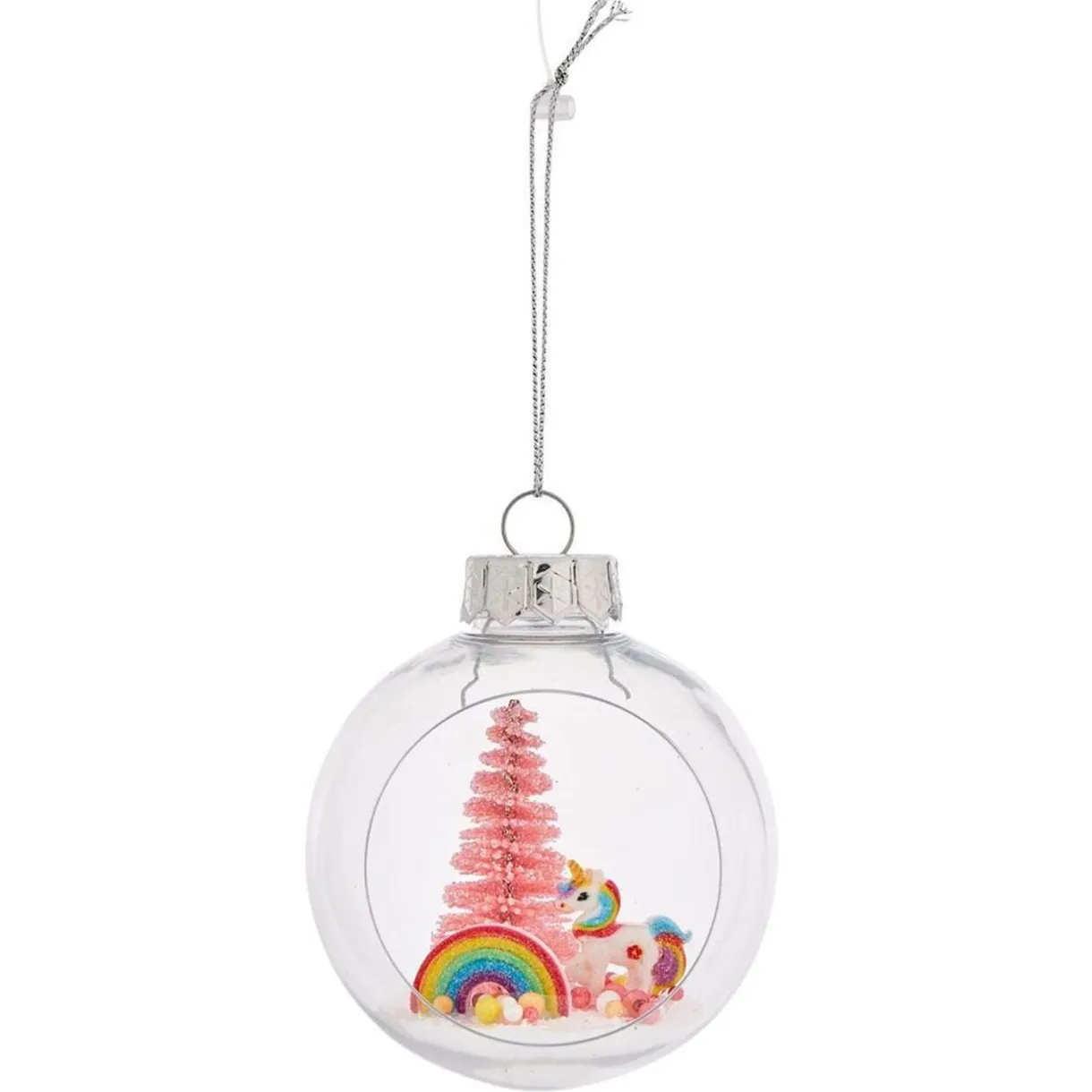 Gifi Boule de Noël ouverte avec licorne et sapin Ø8cm^ Décoration Sapin