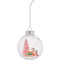 Gifi Boule de Noël ouverte avec licorne et sapin Ø8cm^ Décoration Sapin