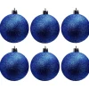 Gifi Boule de Noël pailletée bleues Ø6cm x6^ Décoration Sapin