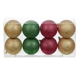 Gifi Boule de Noël pailletée multicolore x8^ Décoration Sapin