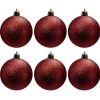 Gifi Boule de Noël pailletée rouges Ø6cm x6^ Décoration Sapin