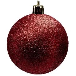Gifi Boule de Noël pailletée rouges Ø6cm x6^ Décoration Sapin