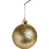 Gifi Boule de Noël paillette doré Ø6cm x3^ Décoration Sapin