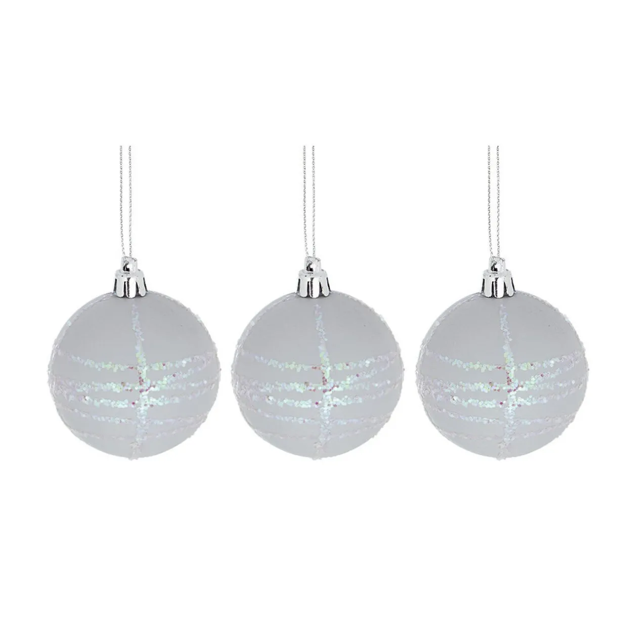 Gifi Boule de Noël pastel à rayures pailletées x 6^ Décoration Sapin