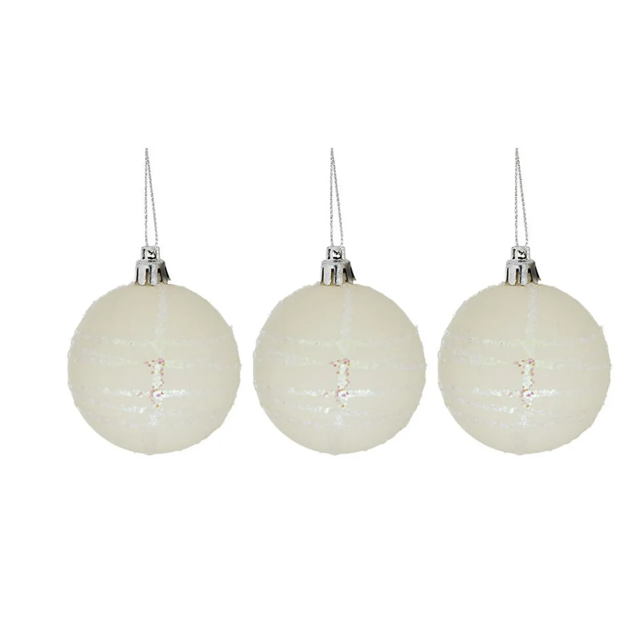 Gifi Boule de Noël pastel à rayures pailletées x 6^ Décoration Sapin