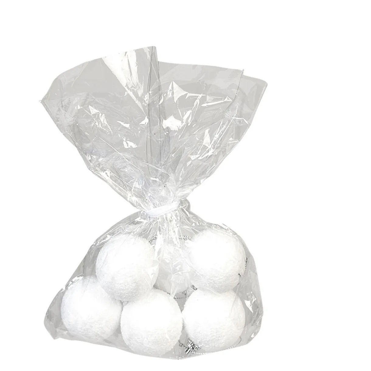 Hot Gifi Boule de Noël plastique blanc x6