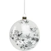Gifi Boule de Noël plate transparente avec guirlande argentée^ Décoration Sapin