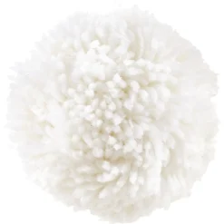 Gifi Boule de Noël pompon à suspendre blanche^ Décoration Sapin