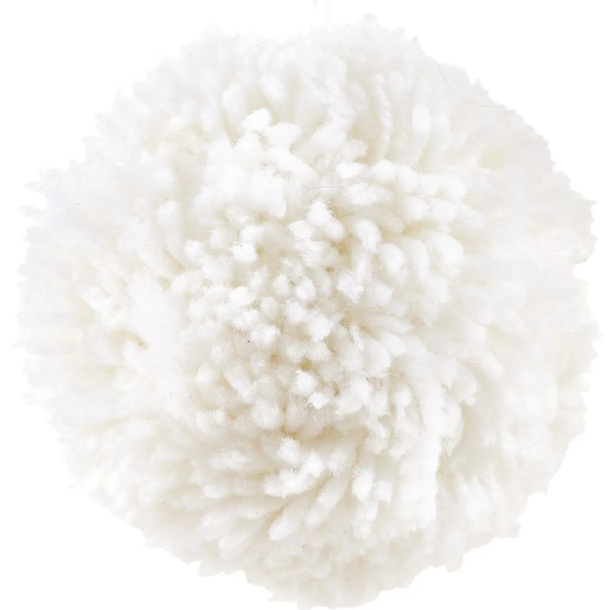 Gifi Boule de Noël pompon à suspendre blanche^ Décoration Sapin