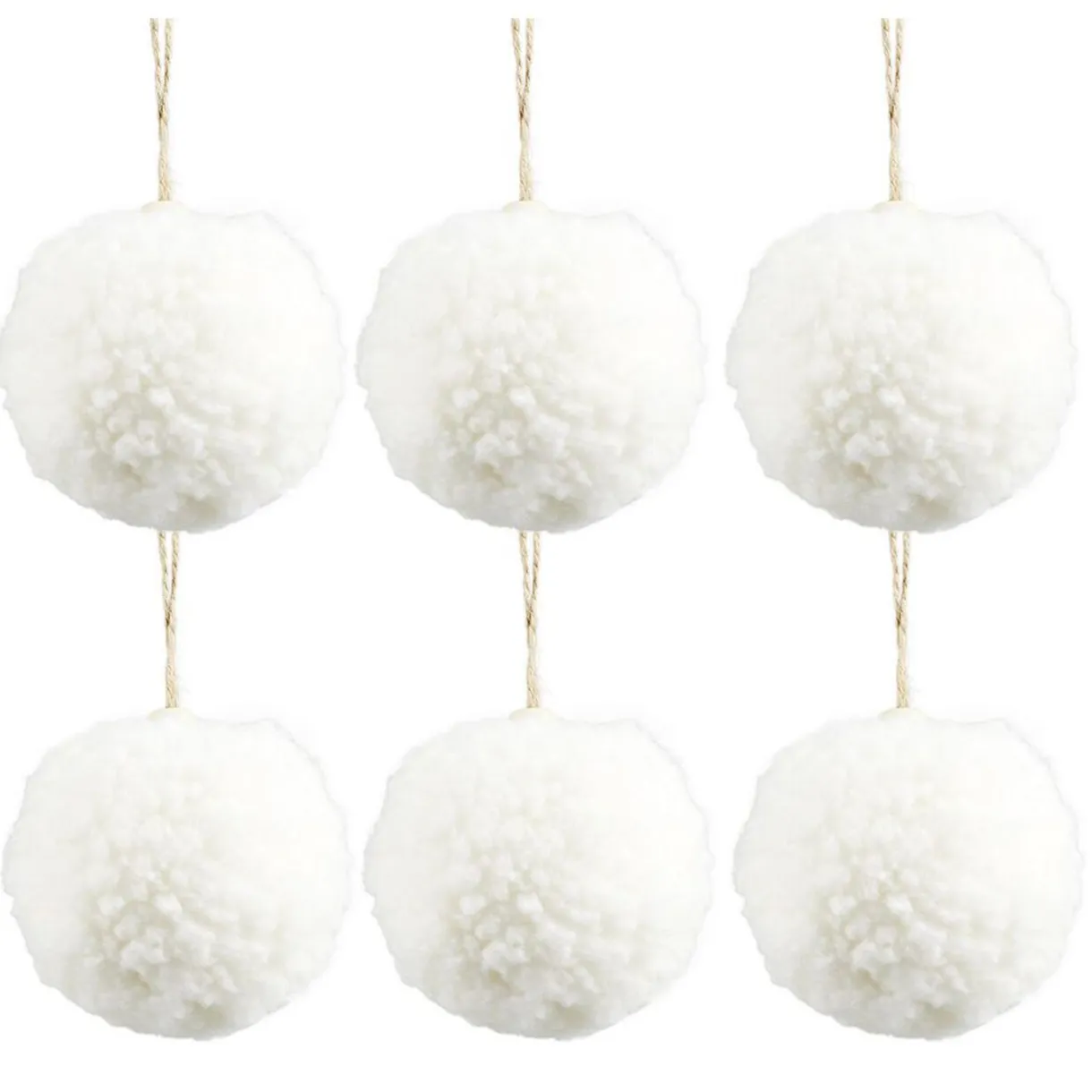 Gifi Boule de Noël pompon blanc Ø6cm x6^ Décoration Sapin