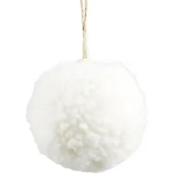 Gifi Boule de Noël pompon blanc Ø6cm x6^ Décoration Sapin