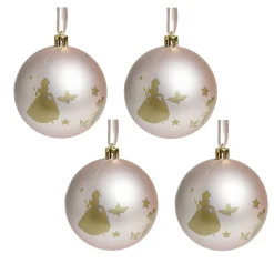 Gifi Boule de Noël Princesses Disney rose Ø8cm x4^ Décoration Sapin