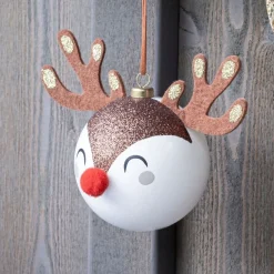 Gifi Boule de Noël renne kawaii Ø8cm^ Décoration Sapin