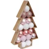 Gifi Boule de Noël rose et blanche x17 dans boîte sapin^ Décoration Sapin