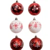 Gifi Boule de Noël rouge blanche x6^ Décoration Sapin