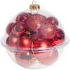 Gifi Boule de Noël rouge brillant pailleté mat x20^ Décoration Sapin