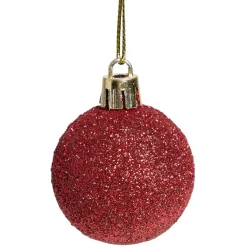 Gifi Boule de Noël rouge brillant pailleté mat x20^ Décoration Sapin