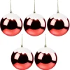Gifi Boule de Noël rouge effet neige Ø12cm x5^ Décoration Sapin