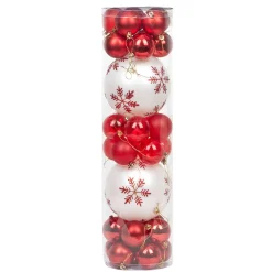 Gifi Boule de Noël rouge et blanche x32^ Décoration Sapin