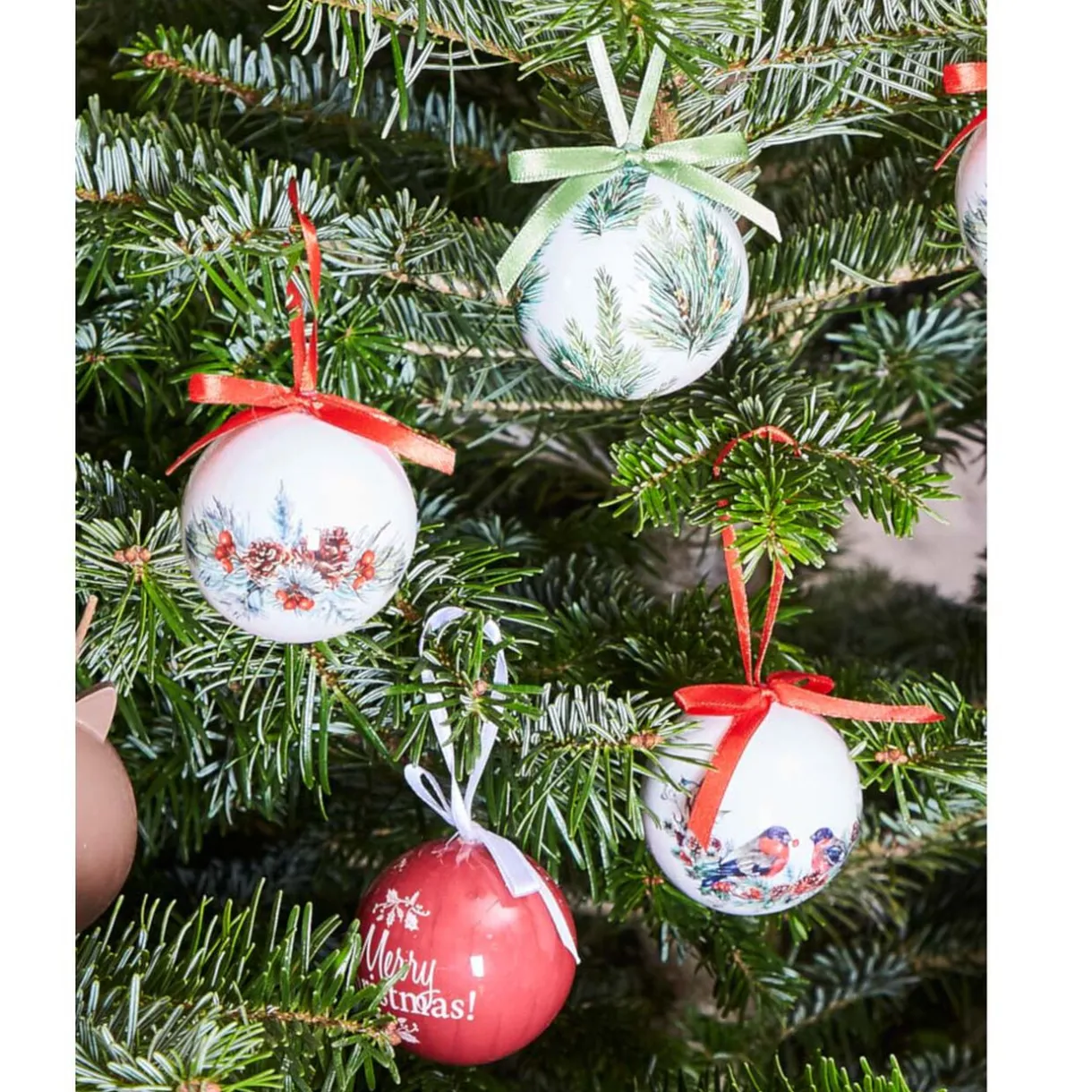 Gifi Boule de Noël rouge et blanche x 4^ Décoration Sapin