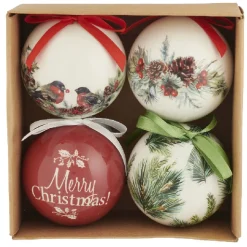 Gifi Boule de Noël rouge et blanche x 4^ Décoration Sapin