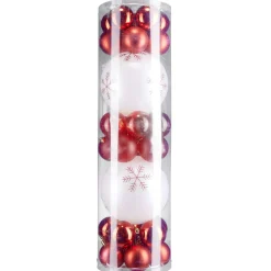 Gifi Boule de Noël rouge et blanche x32^ Décoration Sapin