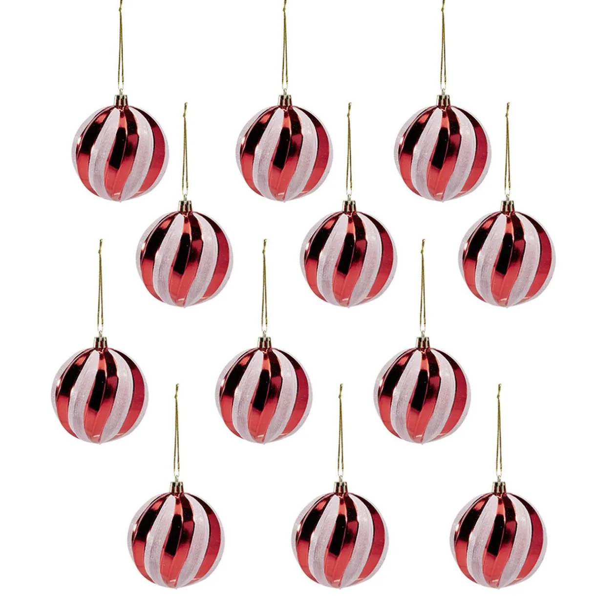 Gifi Boule de Noël rouge et blanc x12^ Décoration Sapin