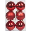Gifi Boule de Noël rouge mat brillant x6^ Décoration Sapin
