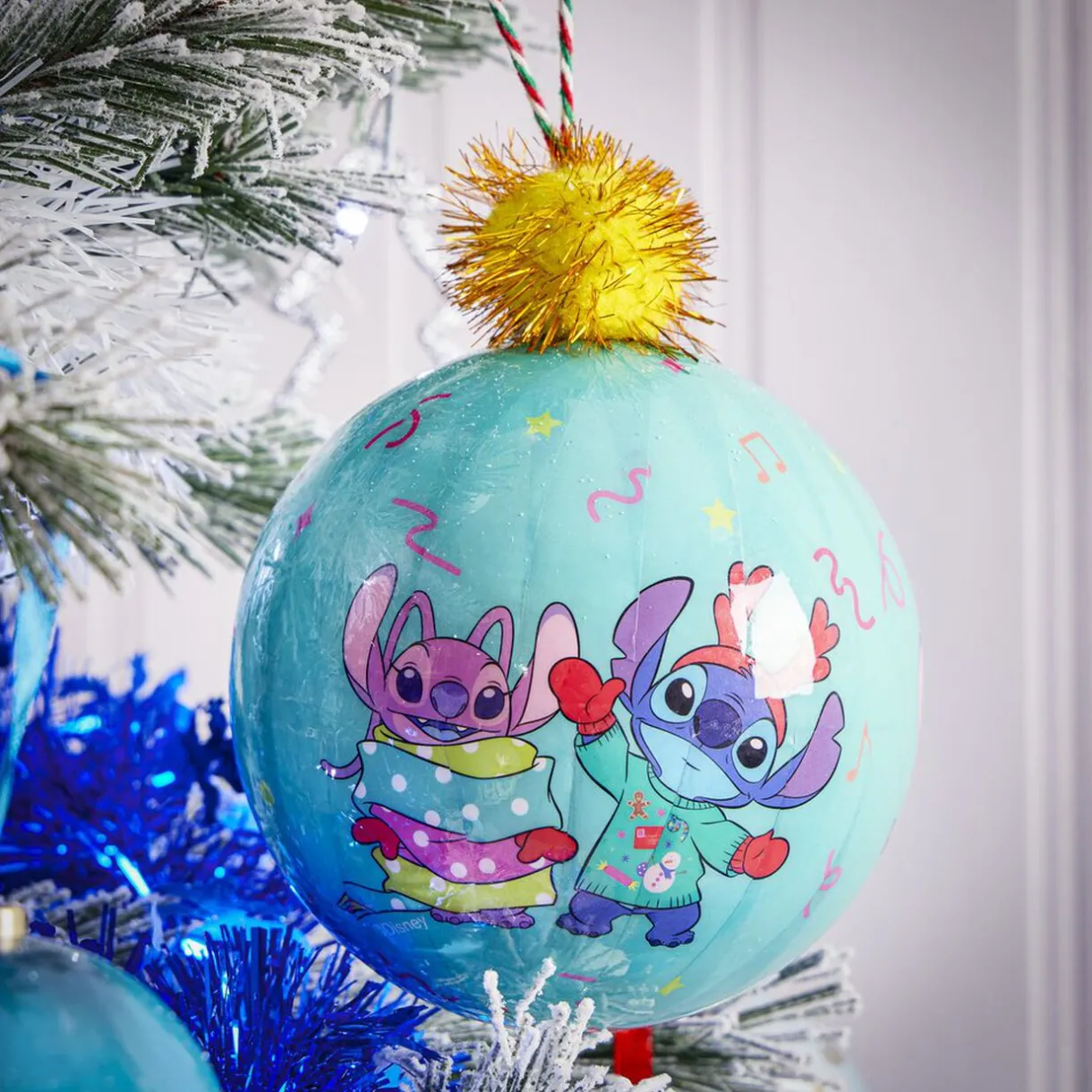 Gifi Boule de Noël Stitch avec pompon Ø12cm H15cm