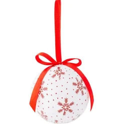 Gifi Boule de Noël style traditionnel rouge et blanc Ø8cm - 2 modèles^ Décoration Sapin
