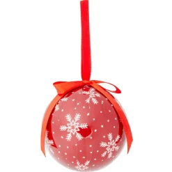 Gifi Boule de Noël style traditionnel rouge et blanc Ø8cm - 2 modèles^ Décoration Sapin