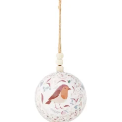 Clearance Gifi Boule de Noël thème nature blanc et rose Ø8cm - 3 modèles