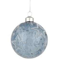 Gifi Boule de Noël étoile ou flocon en verre^ Décoration Sapin
