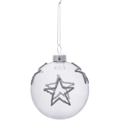 Gifi Boule de Noël étoile ou flocon en verre^ Décoration Sapin